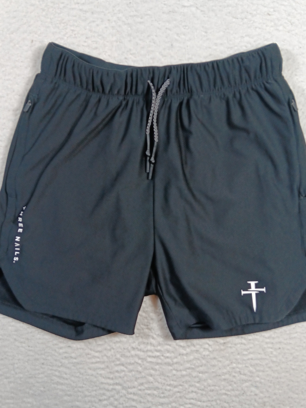 Three Nails Shorts Mens Small Black Pro Tech 2.0 5" Lined Performance Gym Hiking